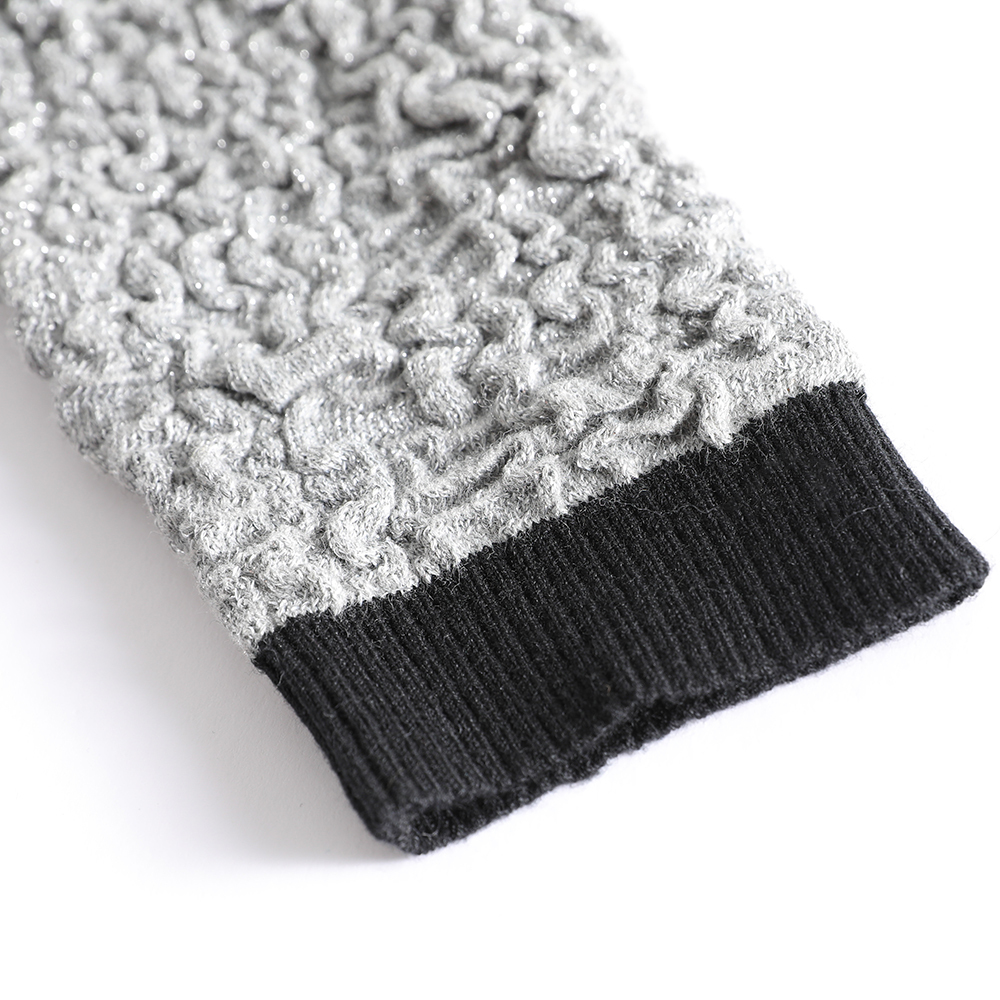 Asymmetrical Color-Blocked Textured Sweater (Customizable)