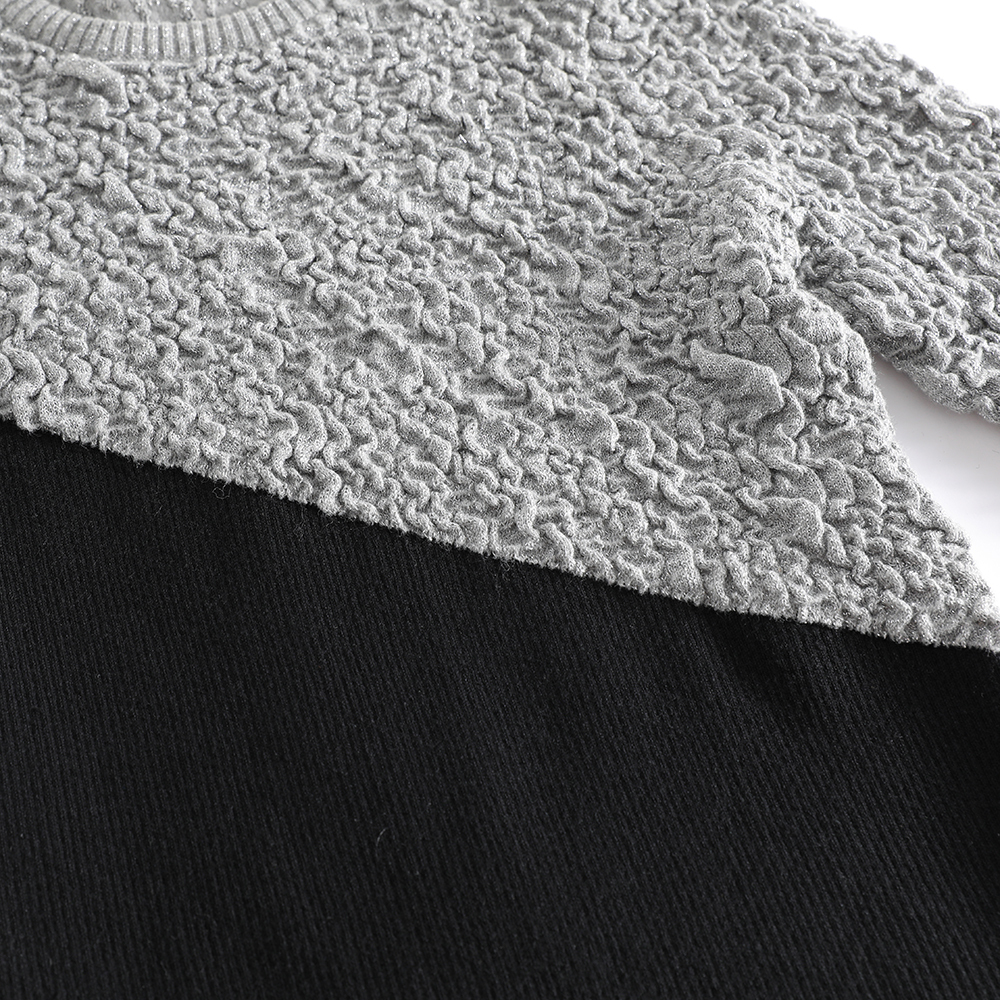 Asymmetrical Color-Blocked Textured Sweater (Customizable)