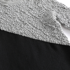Asymmetrical Color-Blocked Textured Sweater (Customizable)