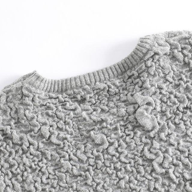 Asymmetrical Color-Blocked Textured Sweater (Customizable)