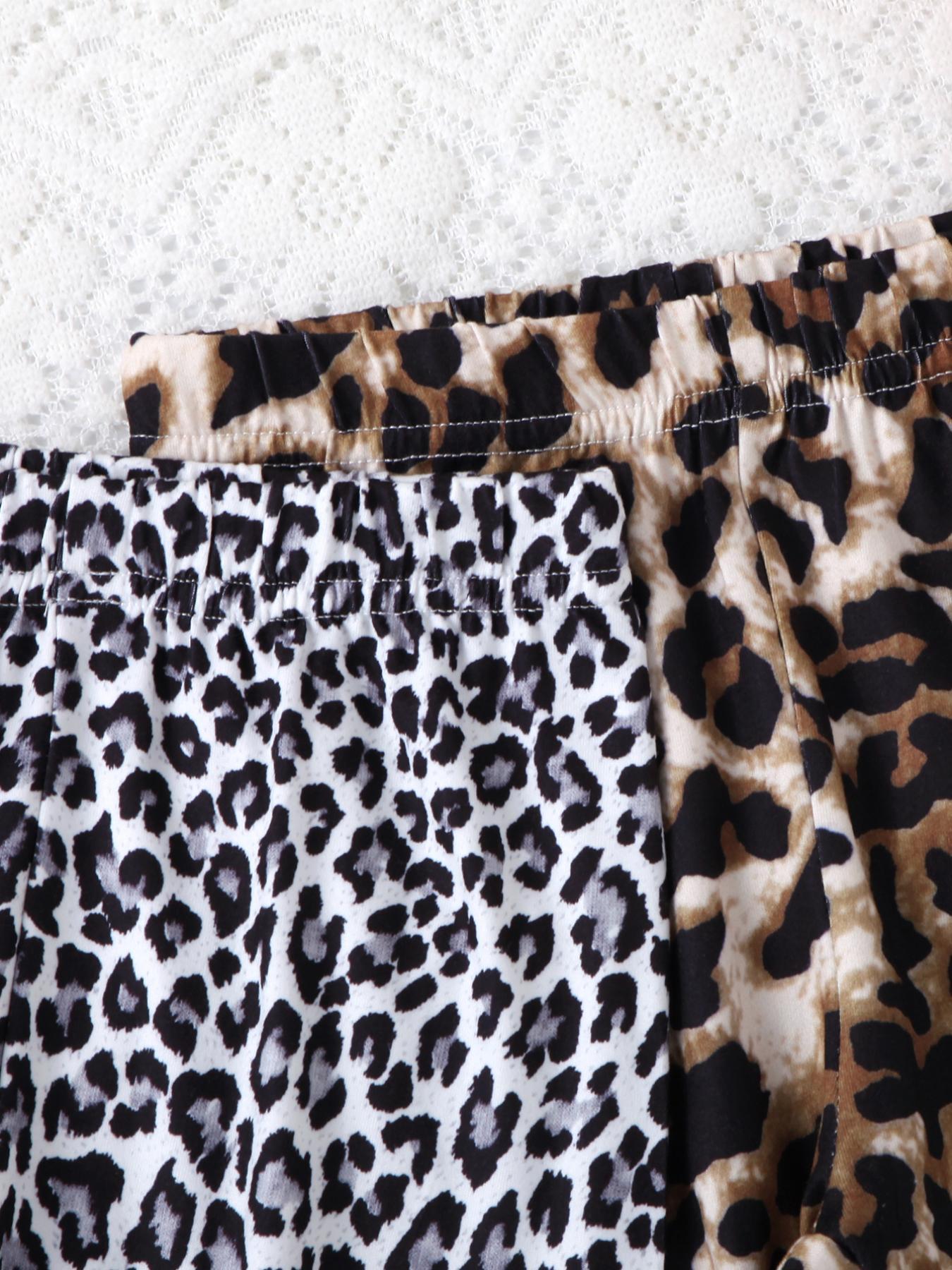 Girls' Leopard - Printed Long Pants, Two Colors Available