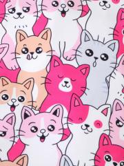 Childlike Cat All - over Printed Slip Dress, Cute - style Playful Little Dress for Girls in Summer