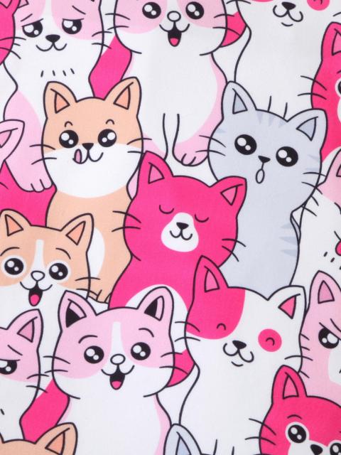 Childlike Cat All - over Printed Slip Dress, Cute - style Playful Little Dress for Girls in Summer