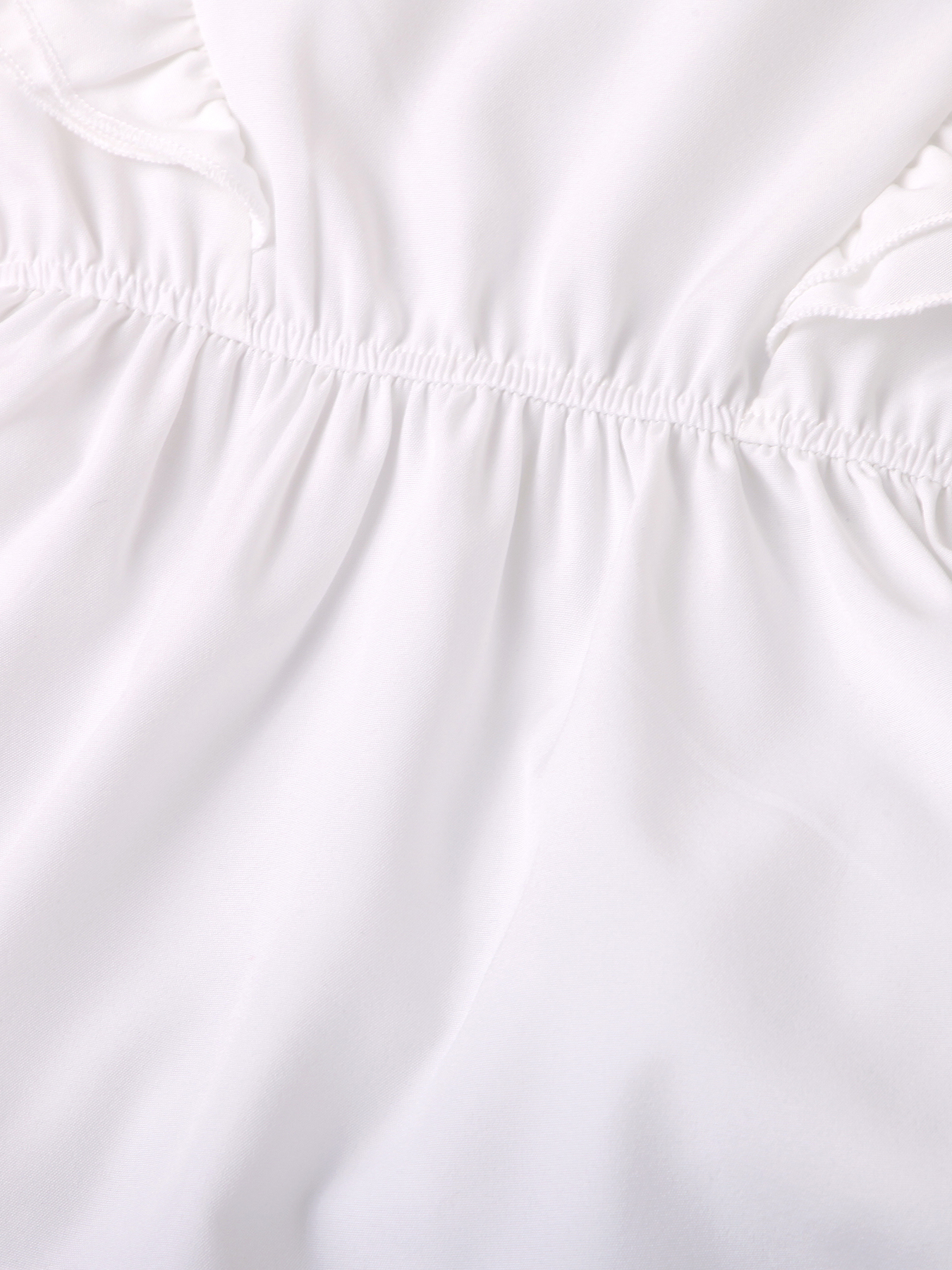 Girls' Outfit: White Flutter-Sleeve Waist-Tie Top + Long Pants