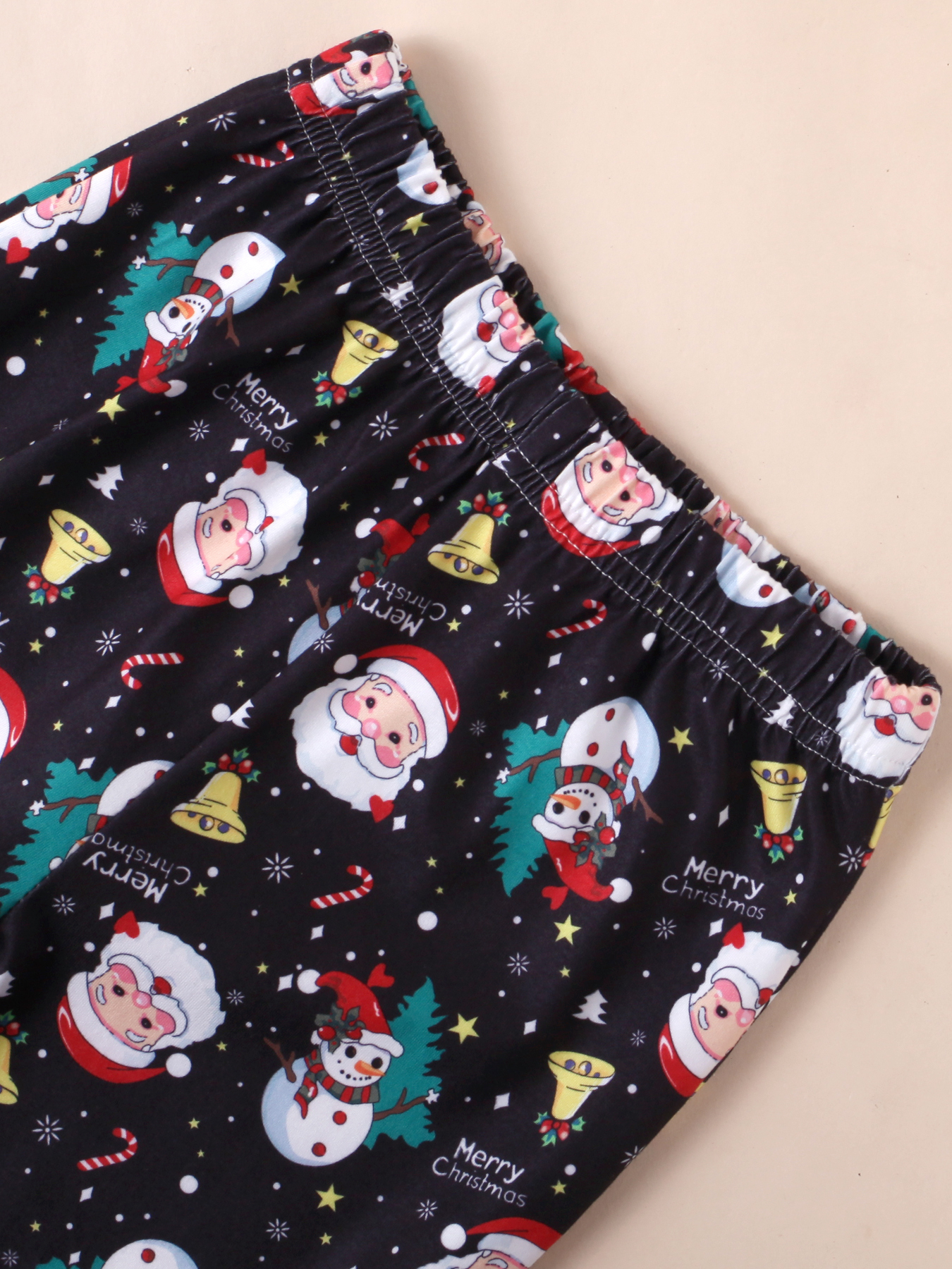 Girls' Christmas Set: Printed Sweatshirt with All - Over - Print Bell - Bottoms
