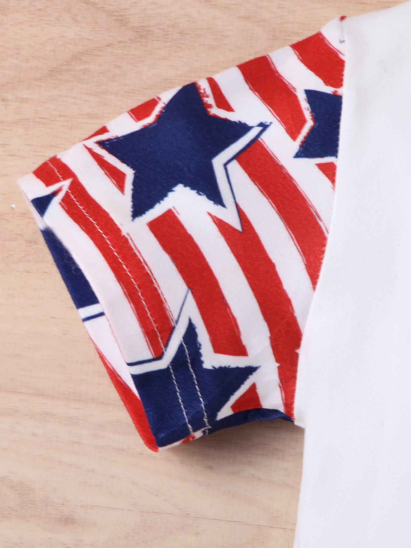 Girls' Patriotic Print Short - Sleeve T - Shirt and Star - Striped Shorts Set