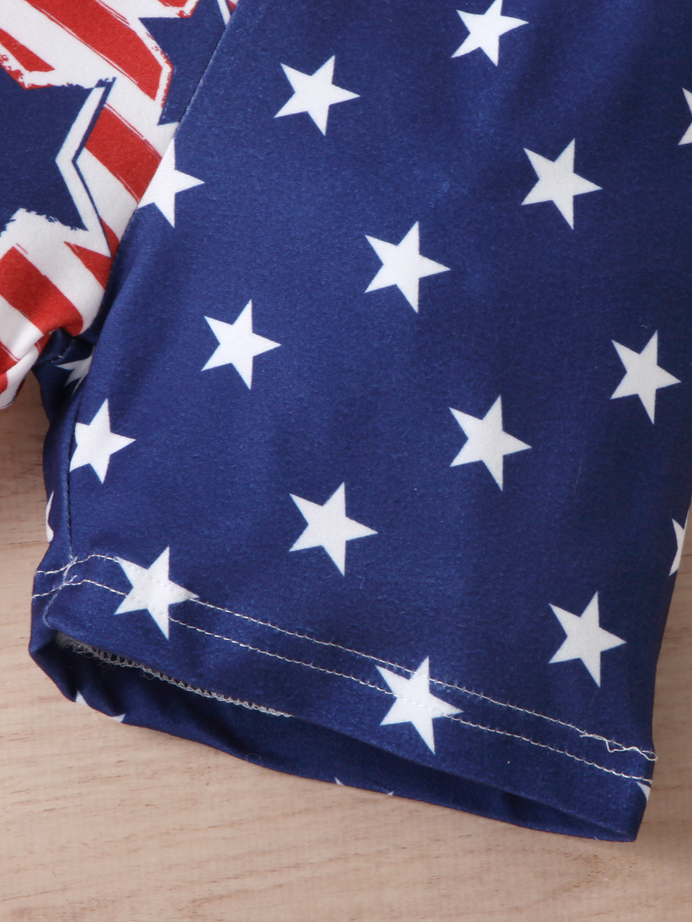 Girls' Patriotic Print Short - Sleeve T - Shirt and Star - Striped Shorts Set