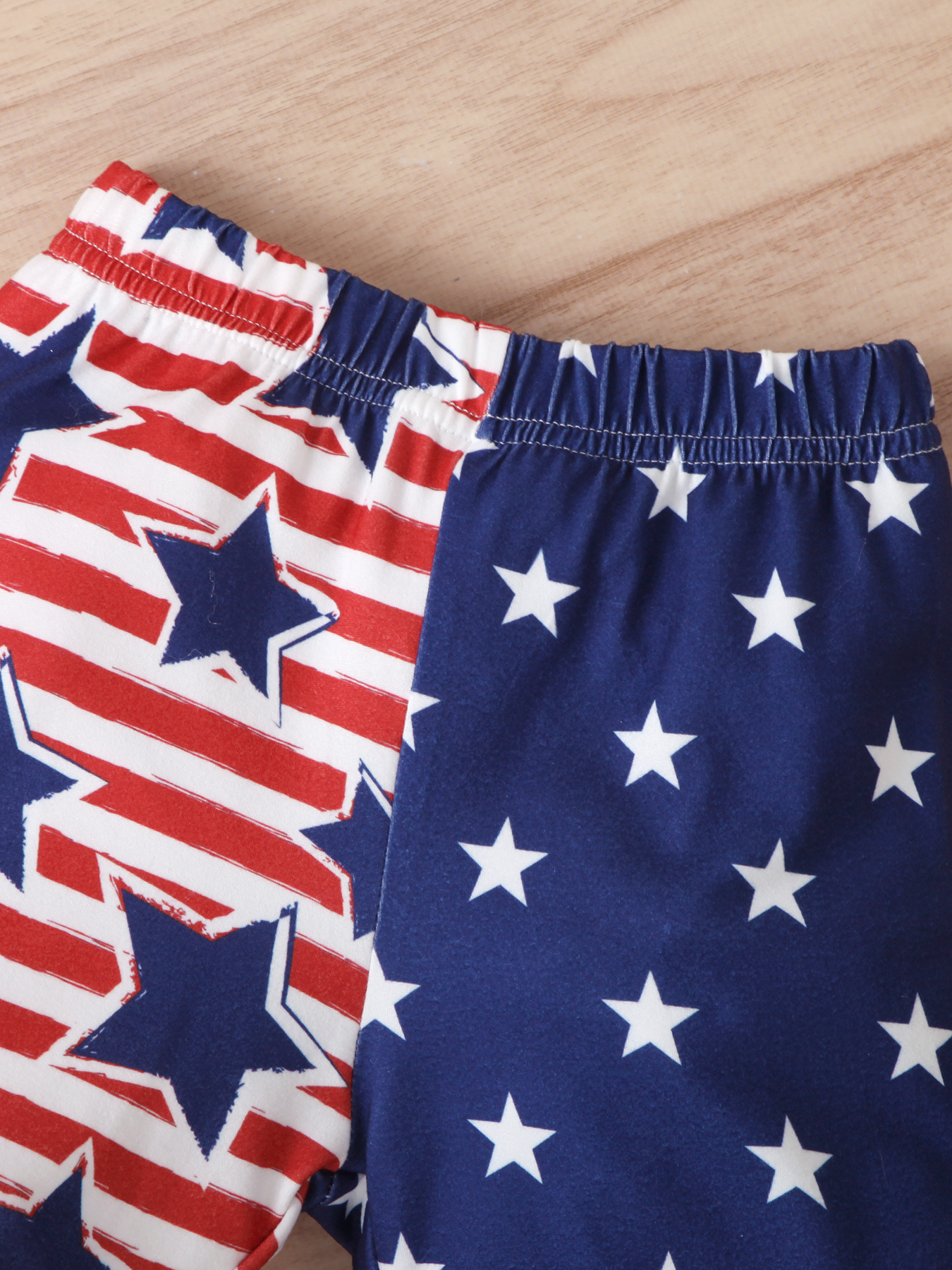 Girls' Patriotic Print Short - Sleeve T - Shirt and Star - Striped Shorts Set