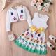 Kids' Sweet Butterfly Jacket with Sunflower Dress Two-piece Set