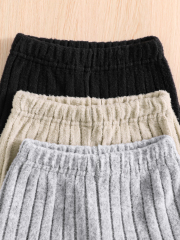 Girls' Ribbed - Texture Flared Pants, Multi - Color Fashion Casual Trousers