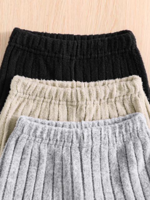 Girls' Ribbed - Texture Flared Pants, Multi - Color Fashion Casual Trousers