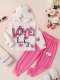 Kids' Hooded Top & Pink Pants Set with 