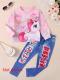 Girls' Dreamy Pony Tie - Dye Top with Heart - Decorated Pants Set