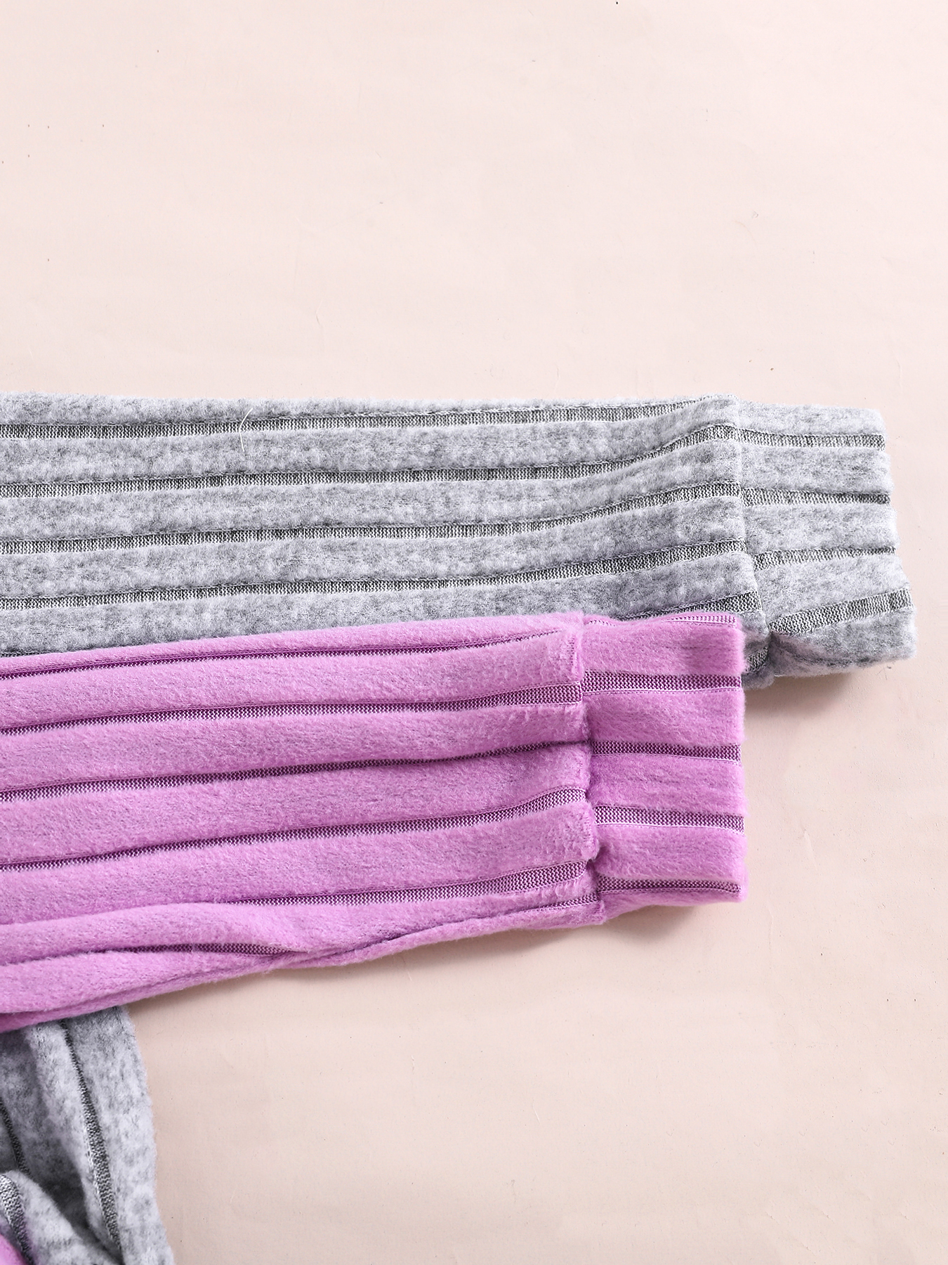 Girls' Turtleneck Ribbed Half - Sleeve Dress, Gentle Purple & Gray Knit Dresses