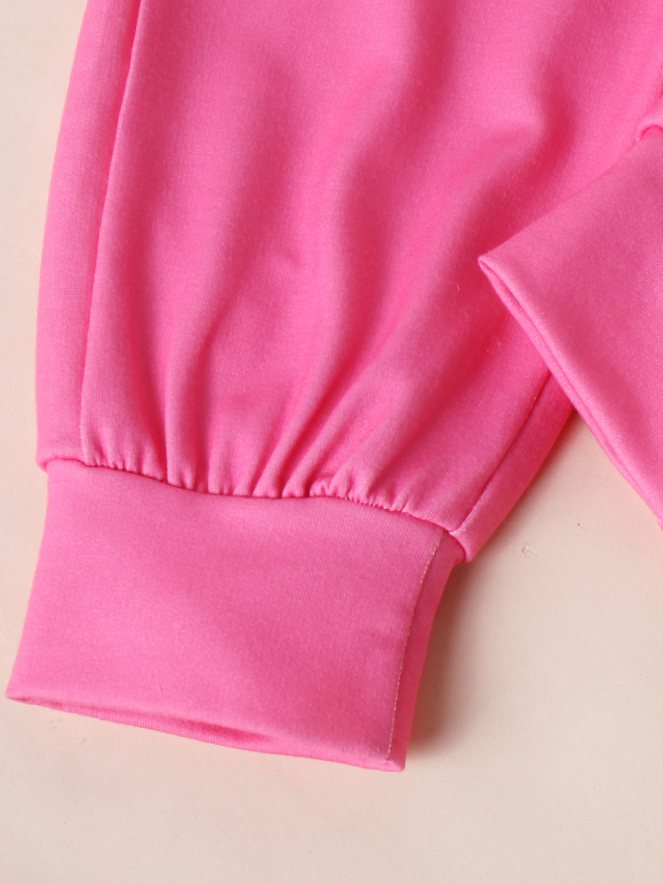 Kids' Hooded Top & Pink Pants Set with "LOVE! baby" & Heart Prints