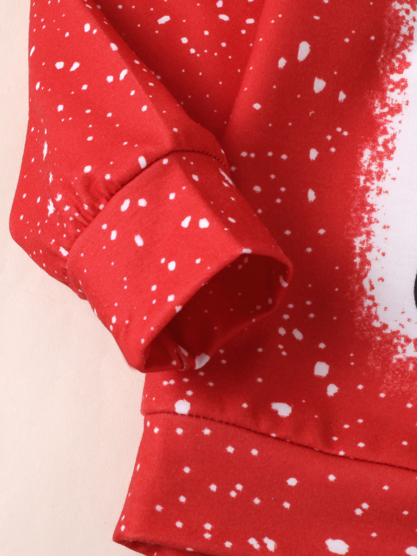 Children's Christmas - themed red top with leopard - print flared pants set
