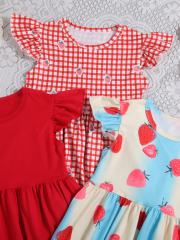 Kids' Playful Spaghetti Strap Dress Three - Piece Set (Multi - Pattern Summer Styles)