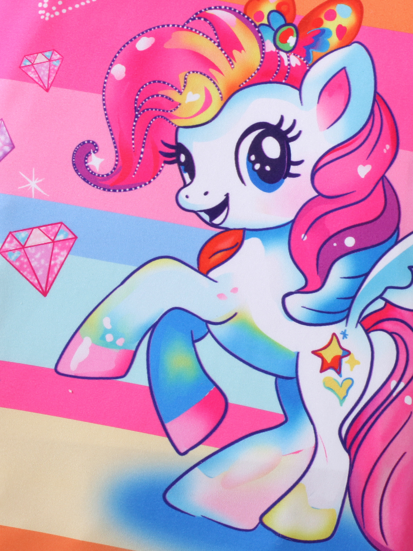 Girls' Rainbow - Striped My Little Pony - Printed Flutter - Sleeve Dress