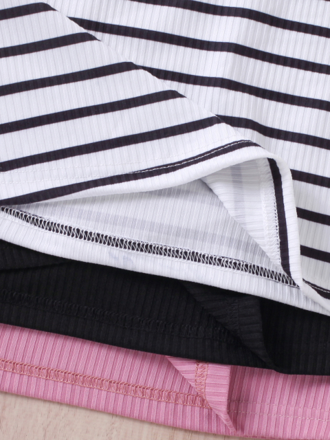 Sweet - Style Girls' Spaghetti Strap Ribbed Dress (Black/White/Pink - Three Colors)
