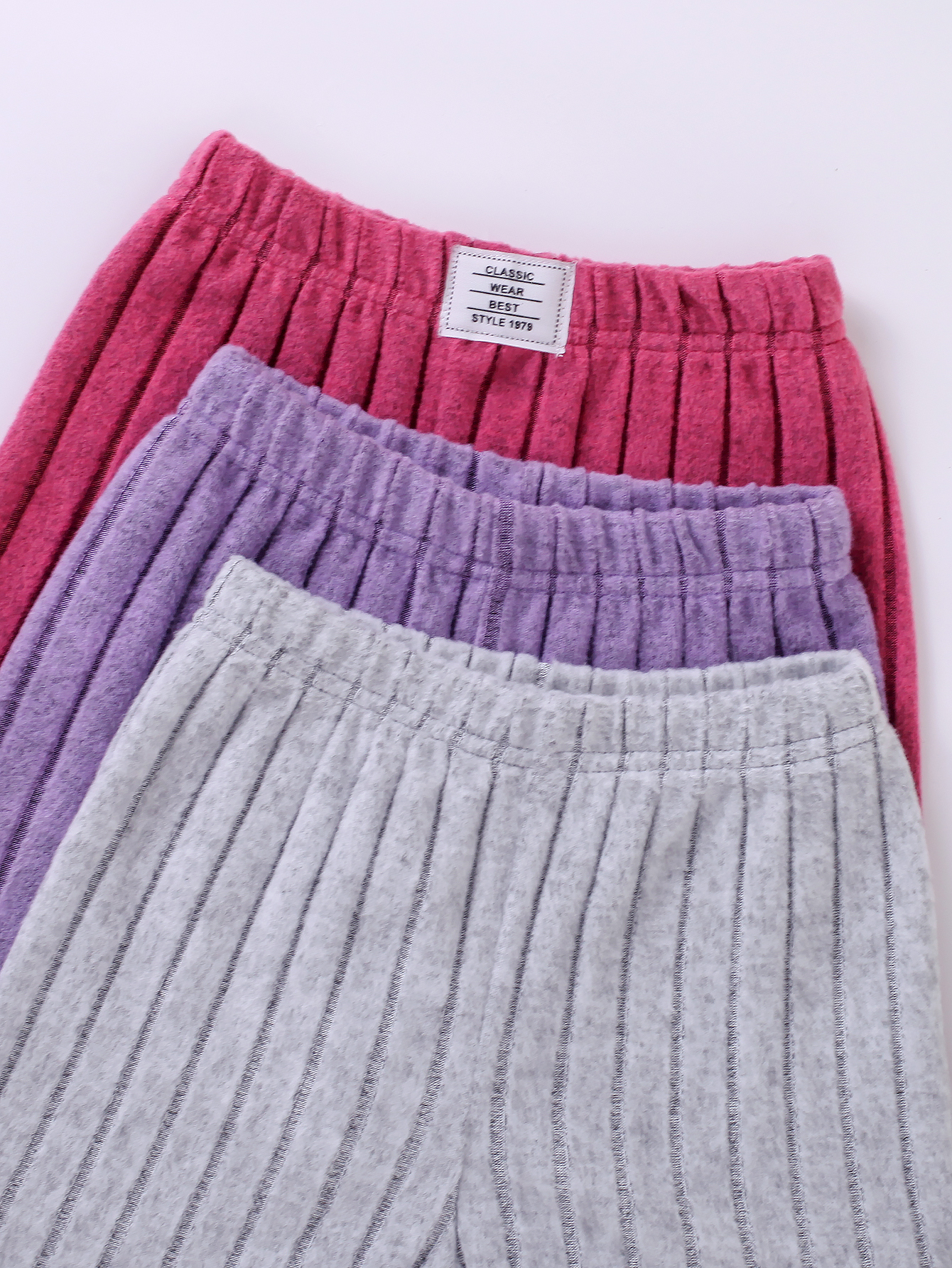 Kids' Ribbed Sleeveless Top & Short Set (Pink/Purple/Gray - Three Colors)