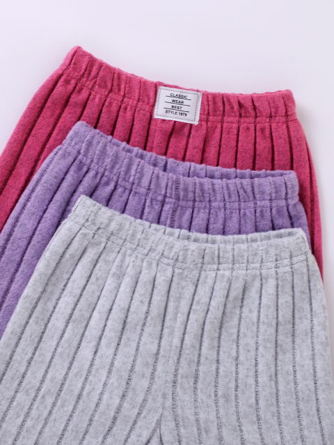 Kids' Ribbed Sleeveless Top & Short Set (Pink/Purple/Gray - Three Colors)