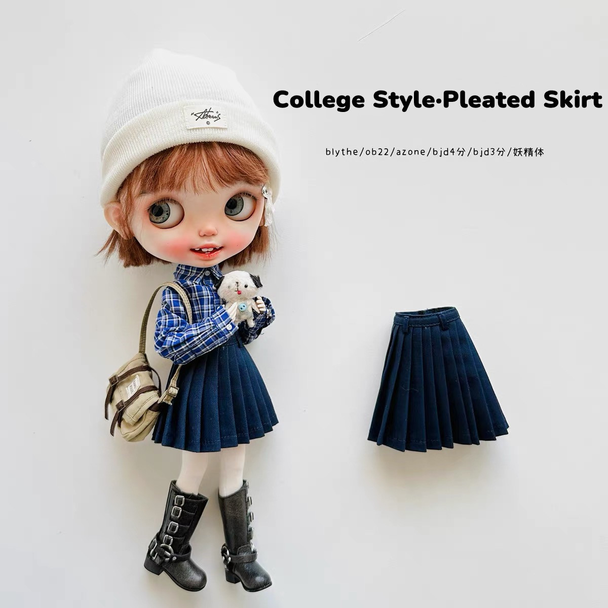 2025 New product-College style Pleated skirt for blythe