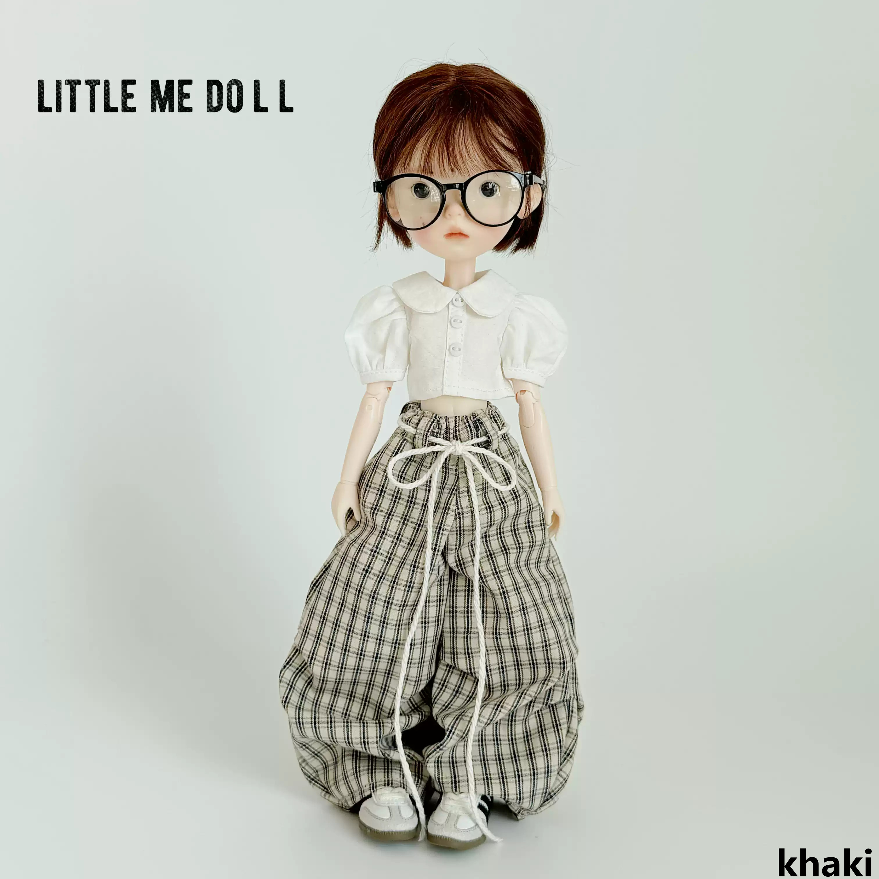 New for the first time in 2026 little me doll-Plaid pants
