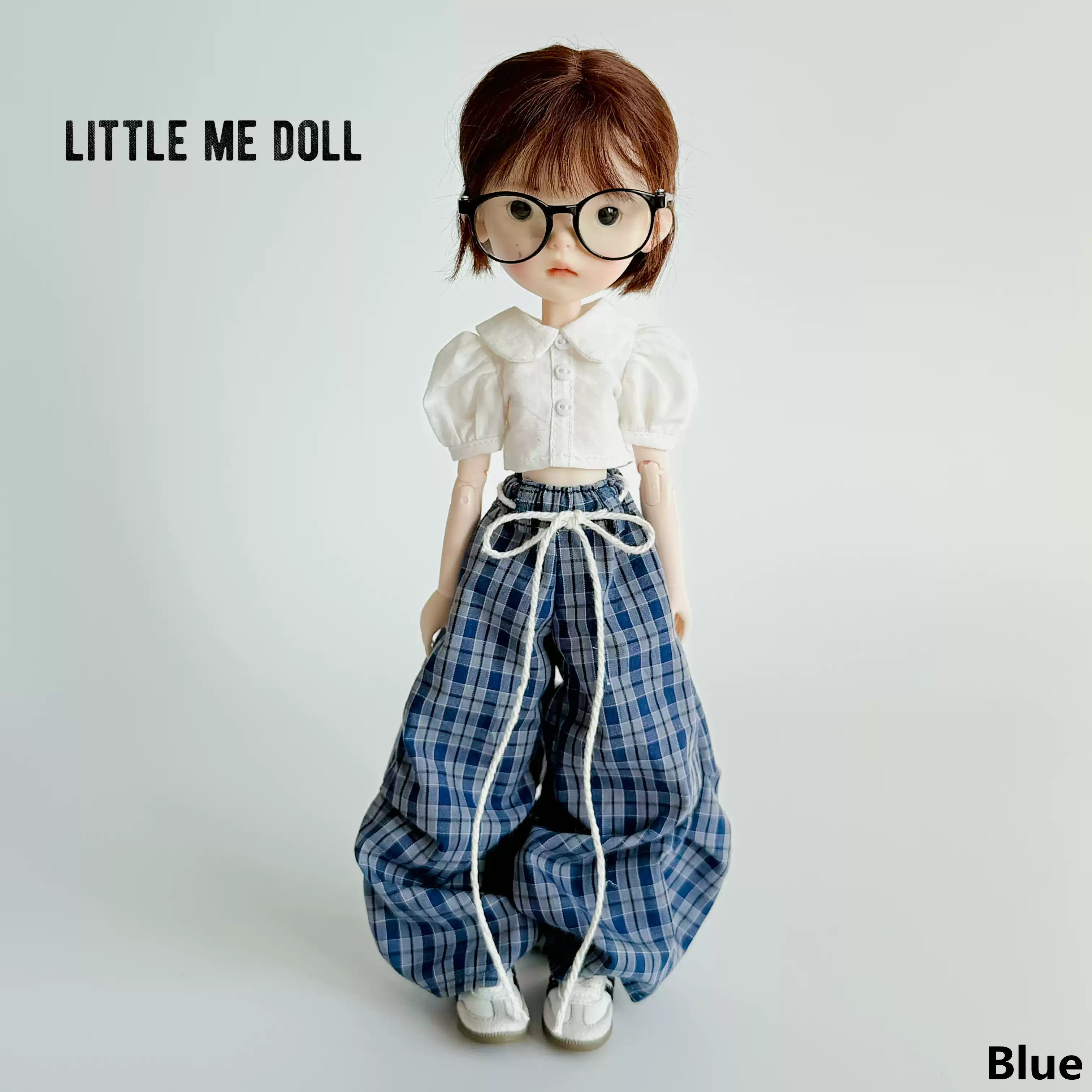 New for the first time in 2026 little me doll-Plaid pants