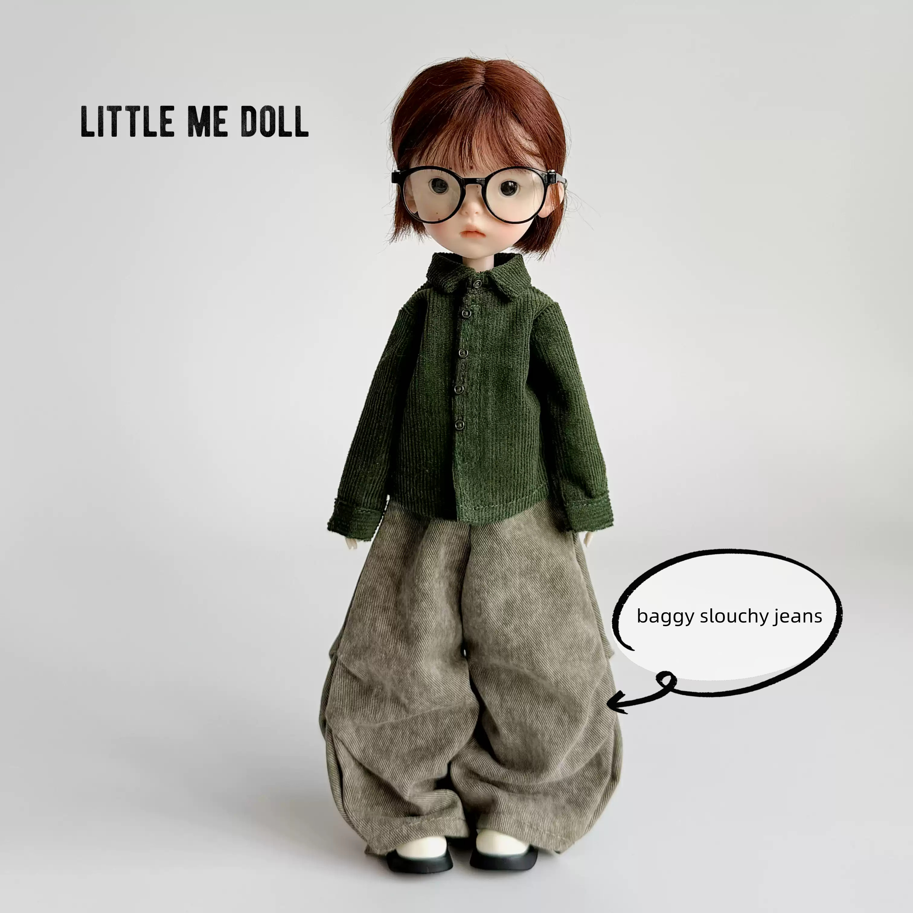New for the first time in 2026 little me doll-Corduroy shirt