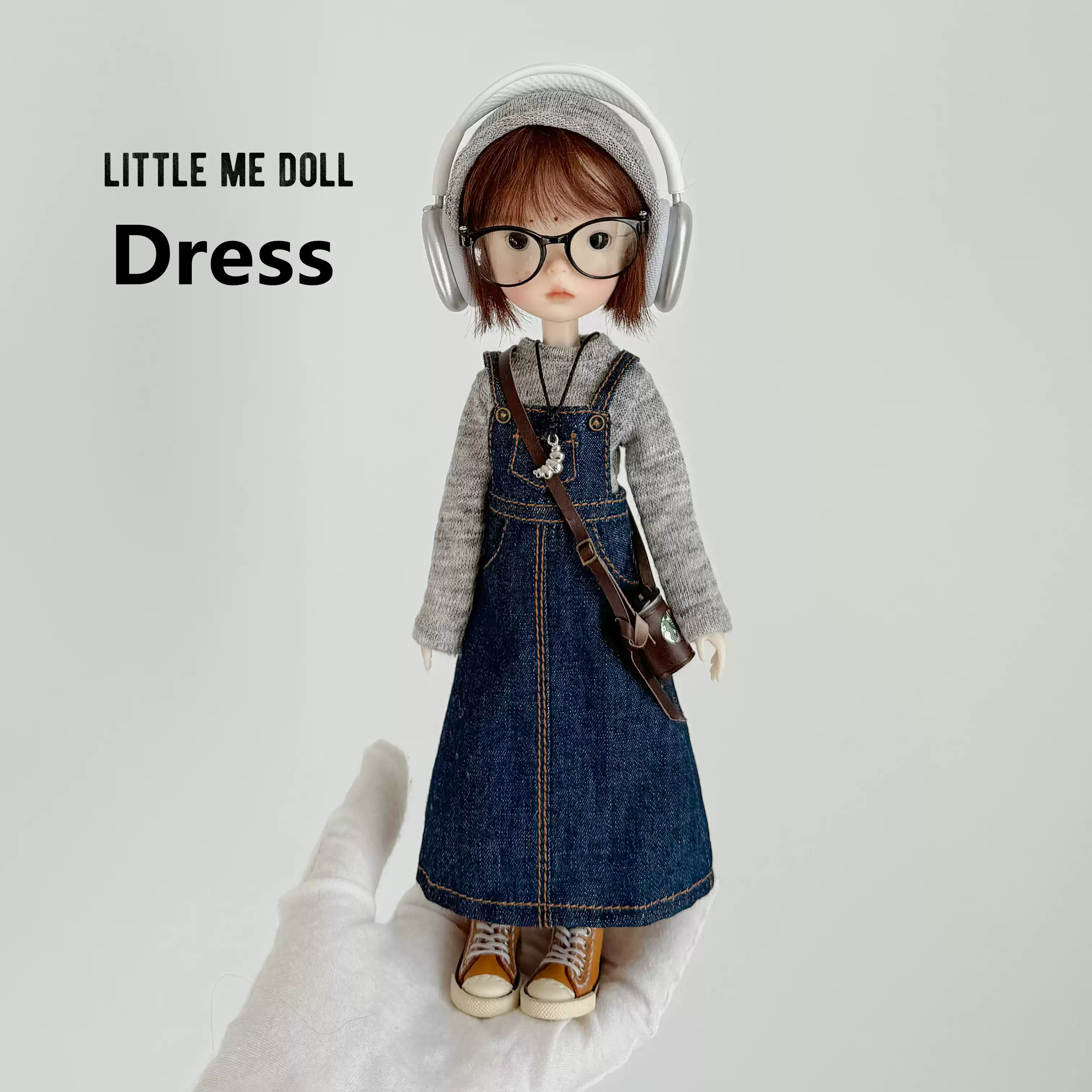 New for the first time in 2026 little me doll-Denim Overalls& Dress