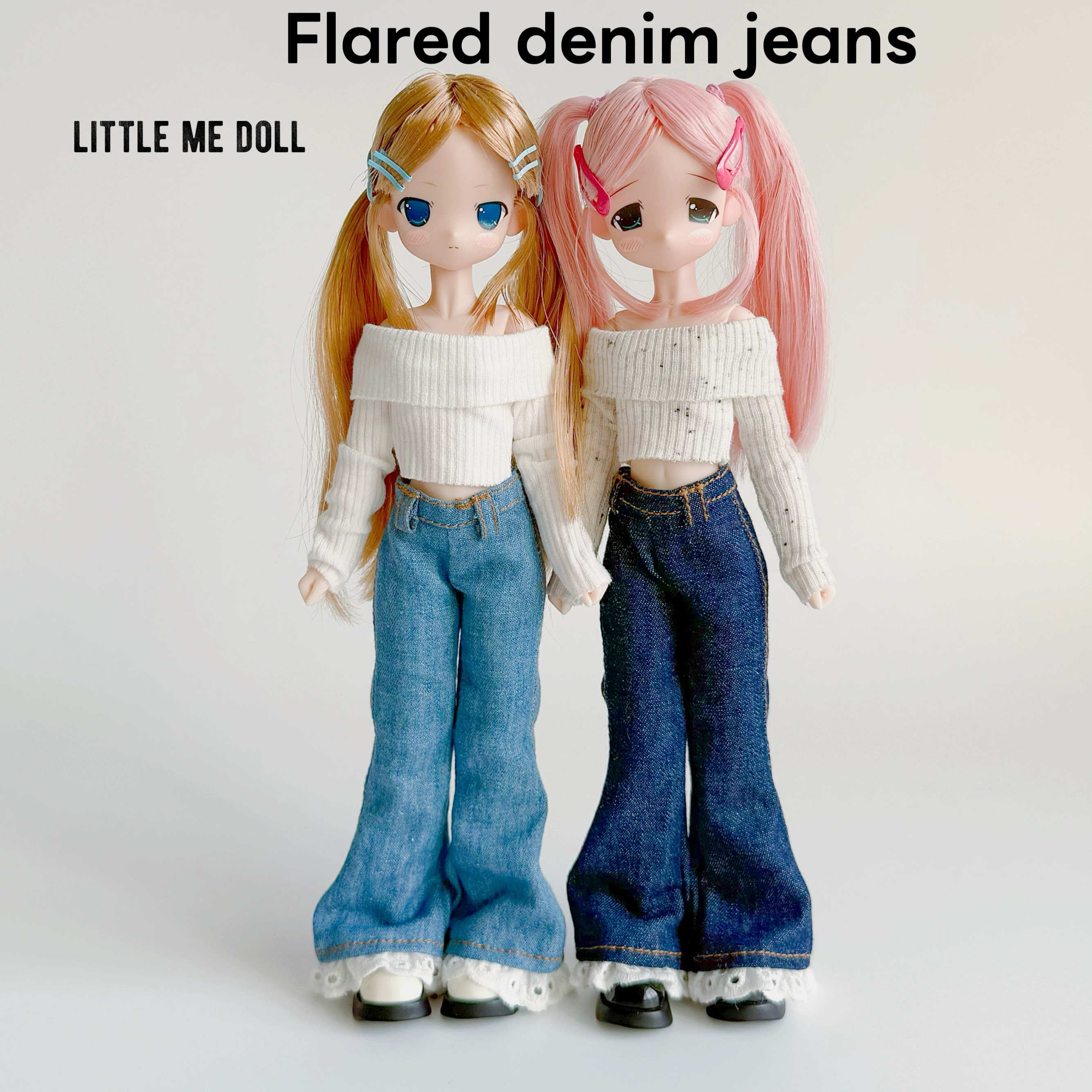 New for the first time in 2026 little me doll-Flared denim jeans