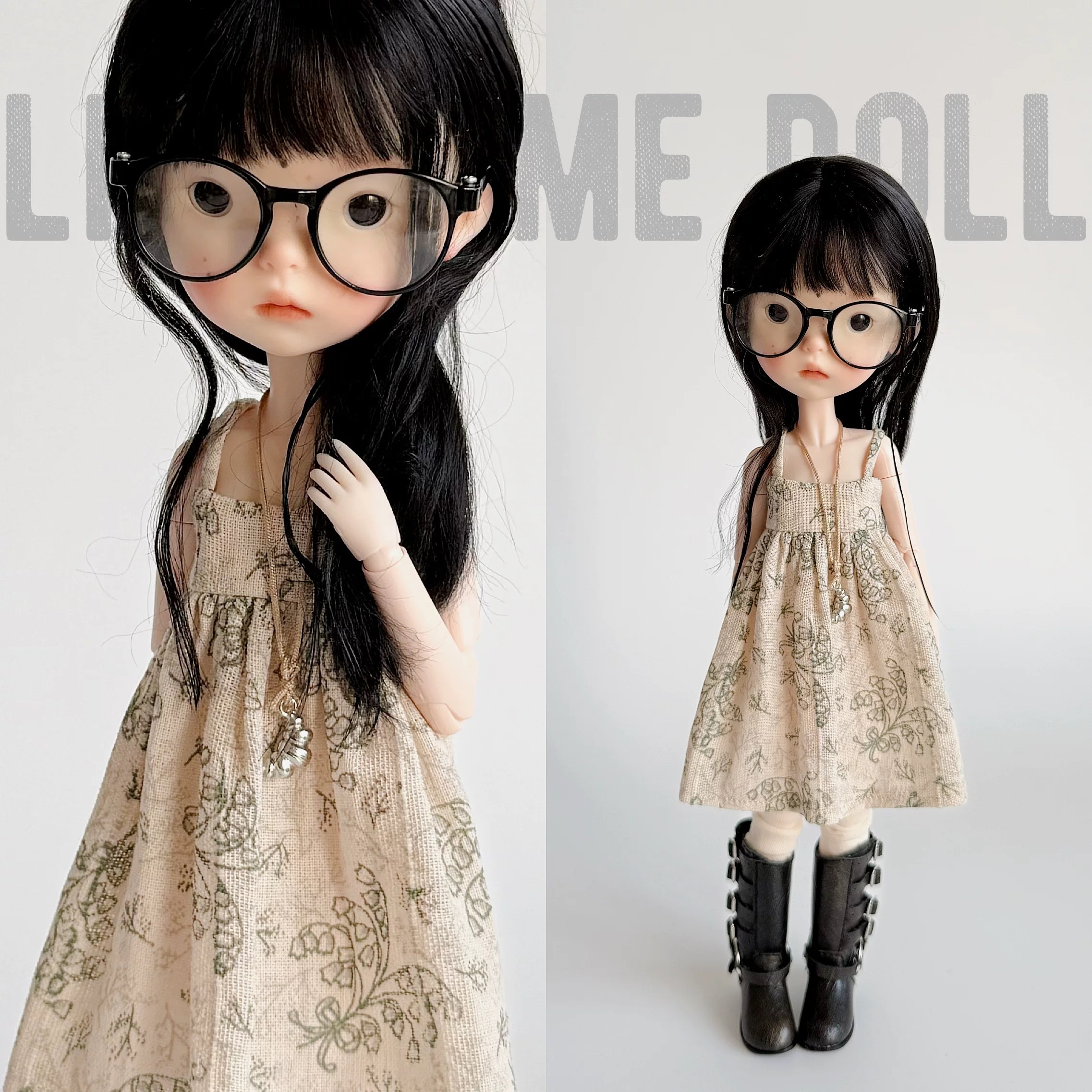 New for the first time in 2026 little me doll-Printed linen camisole dress