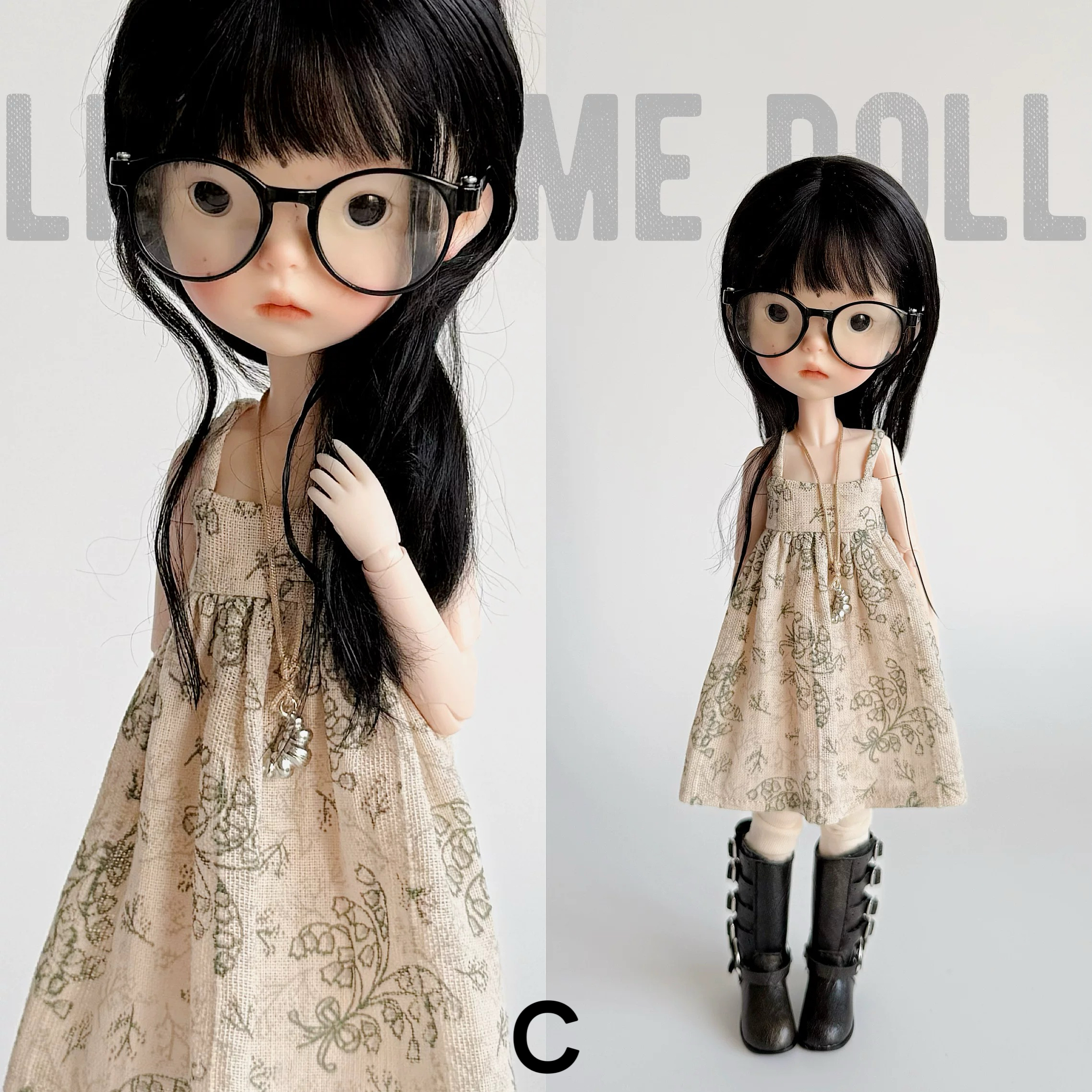 New for the first time in 2026 little me doll-Printed linen camisole dress