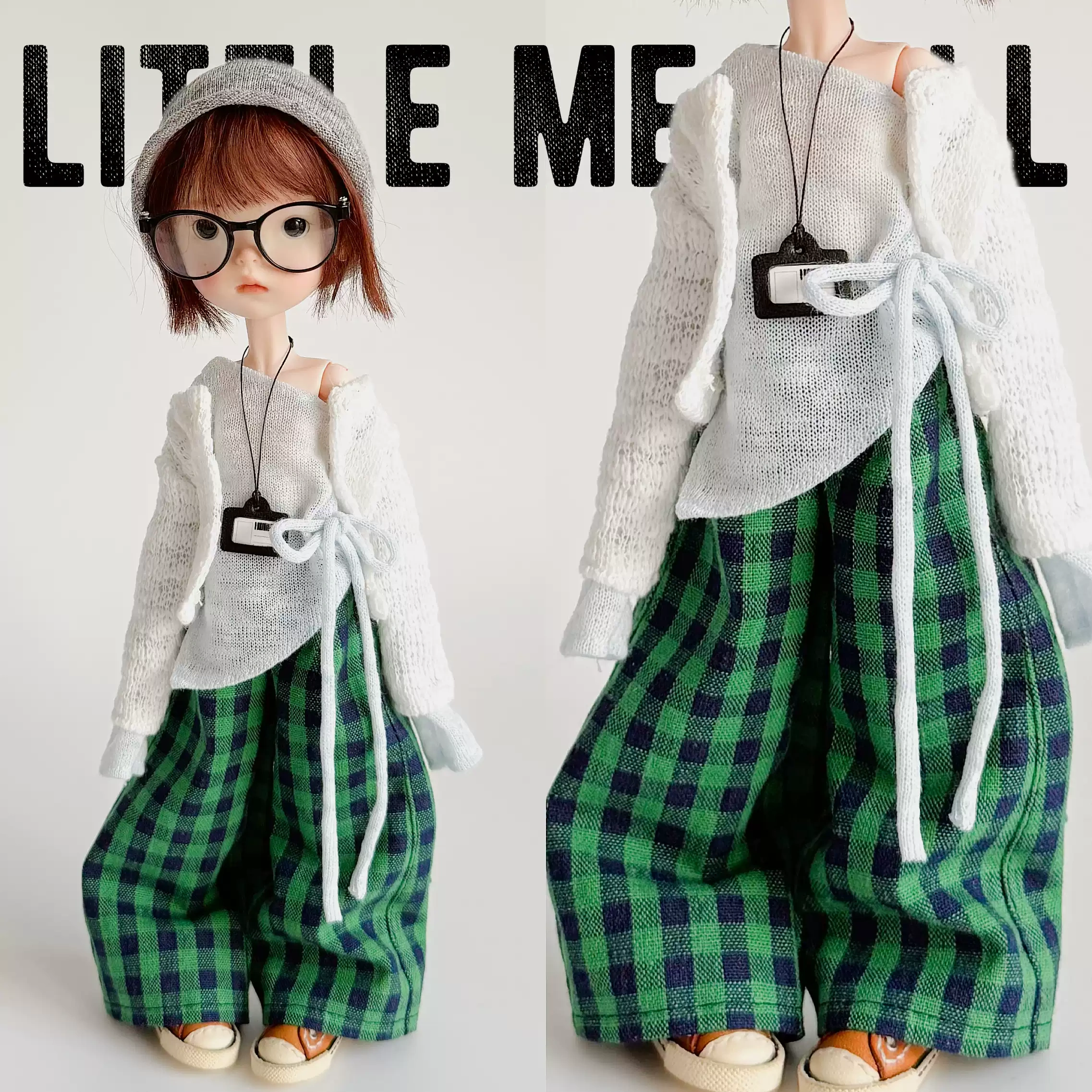New for the first time in 2026 little me doll-Plaid pants