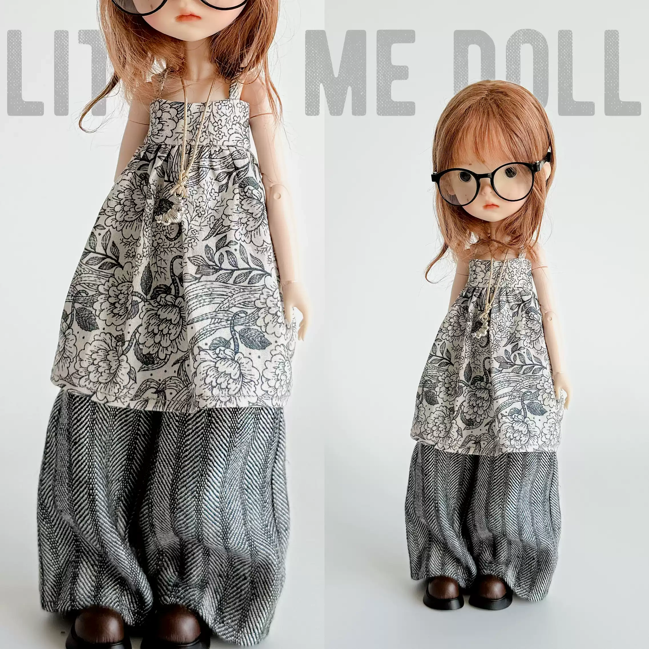 New for the first time in 2026 little me doll-Plaid pants