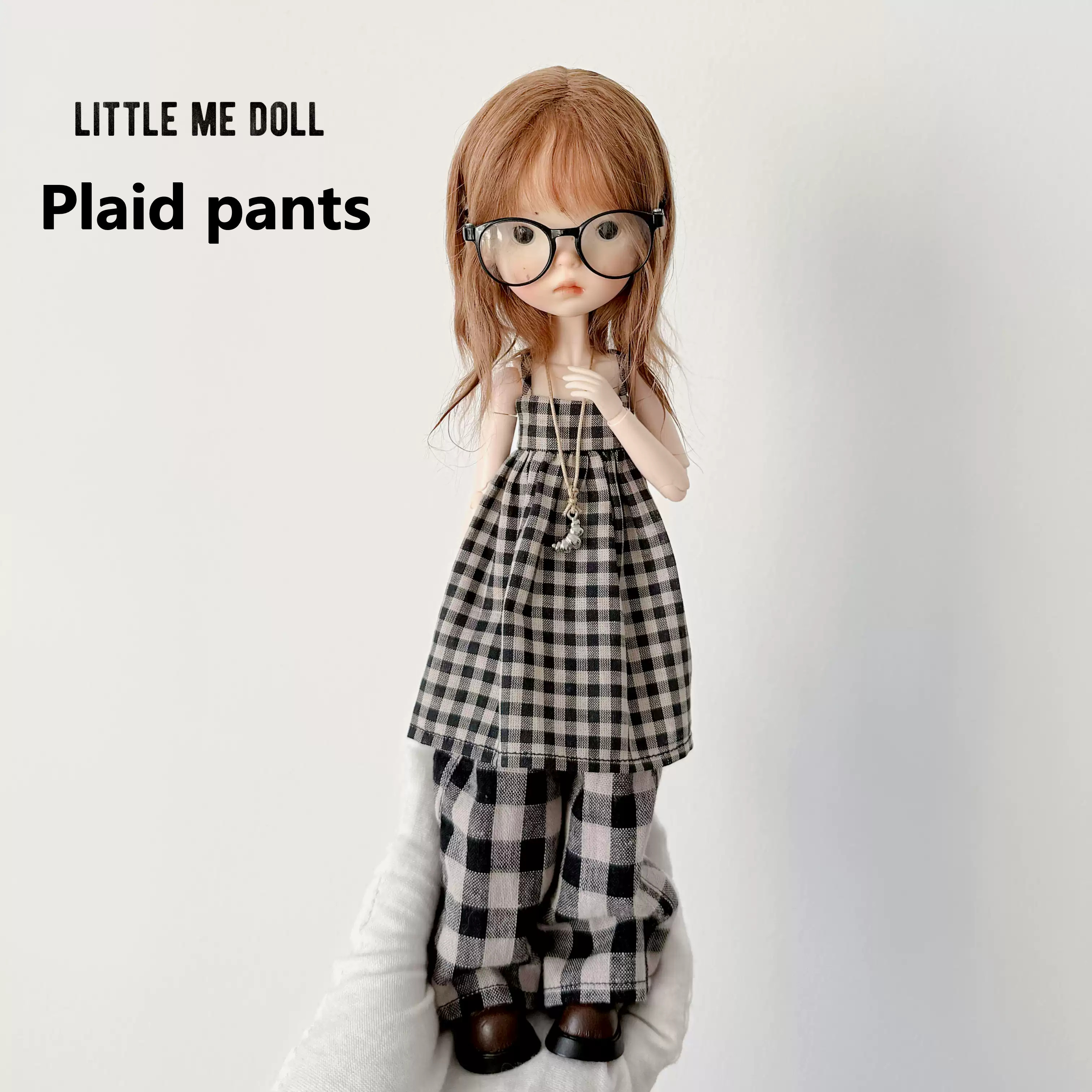 New for the first time in 2026 little me doll-Plaid pants