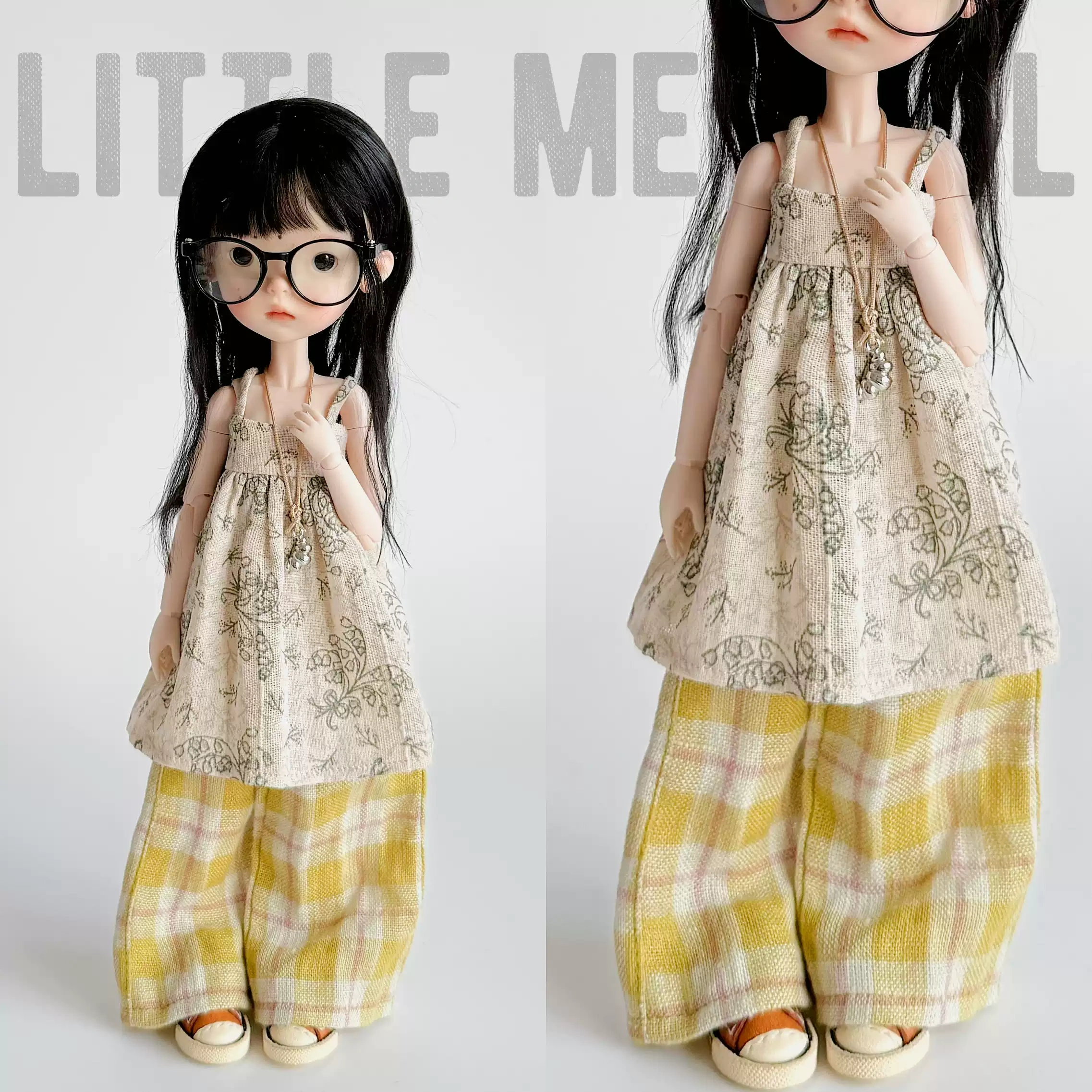 New for the first time in 2026 little me doll-Plaid pants