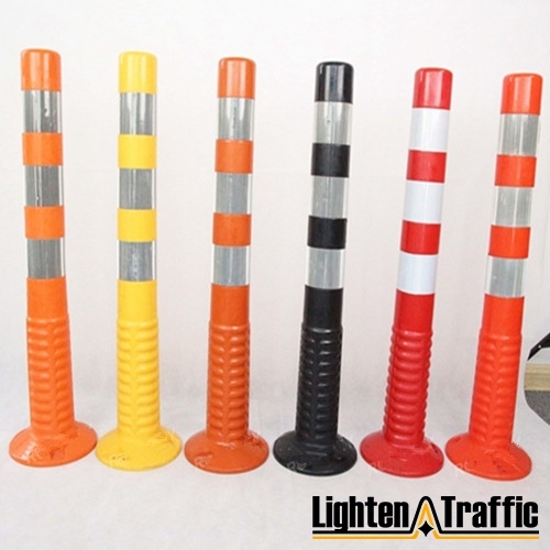 Highly Visible Soft Elastic PU Flexible delineator Warning Post