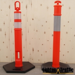 Highly Visible Soft Elastic PU Flexible delineator Warning Post