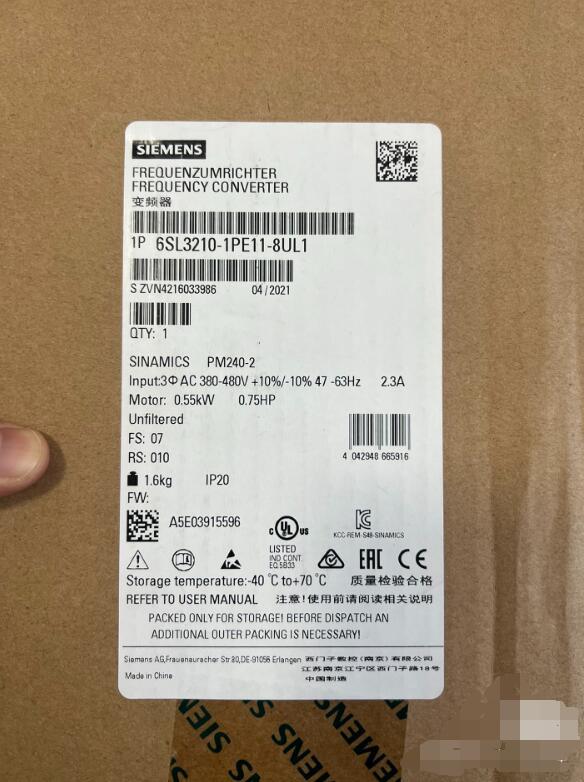 6SL3210-1PE11-8UL1 SIEMENS SINAMICS PM240-2 Frequency Converter