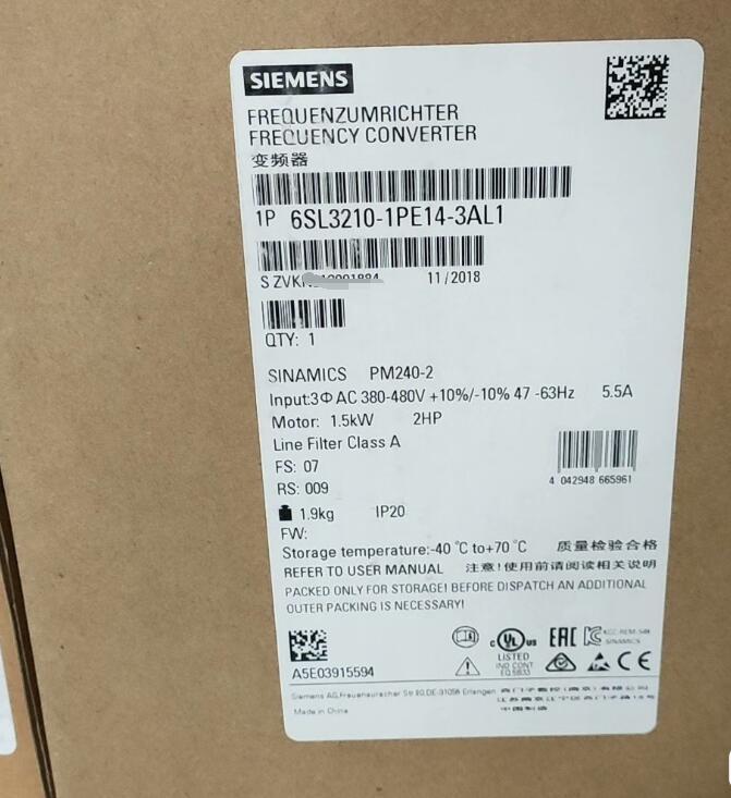 6SL3210-1PE14-3AL1 SIEMENS SINAMICS PM240-2 Frequency Converter