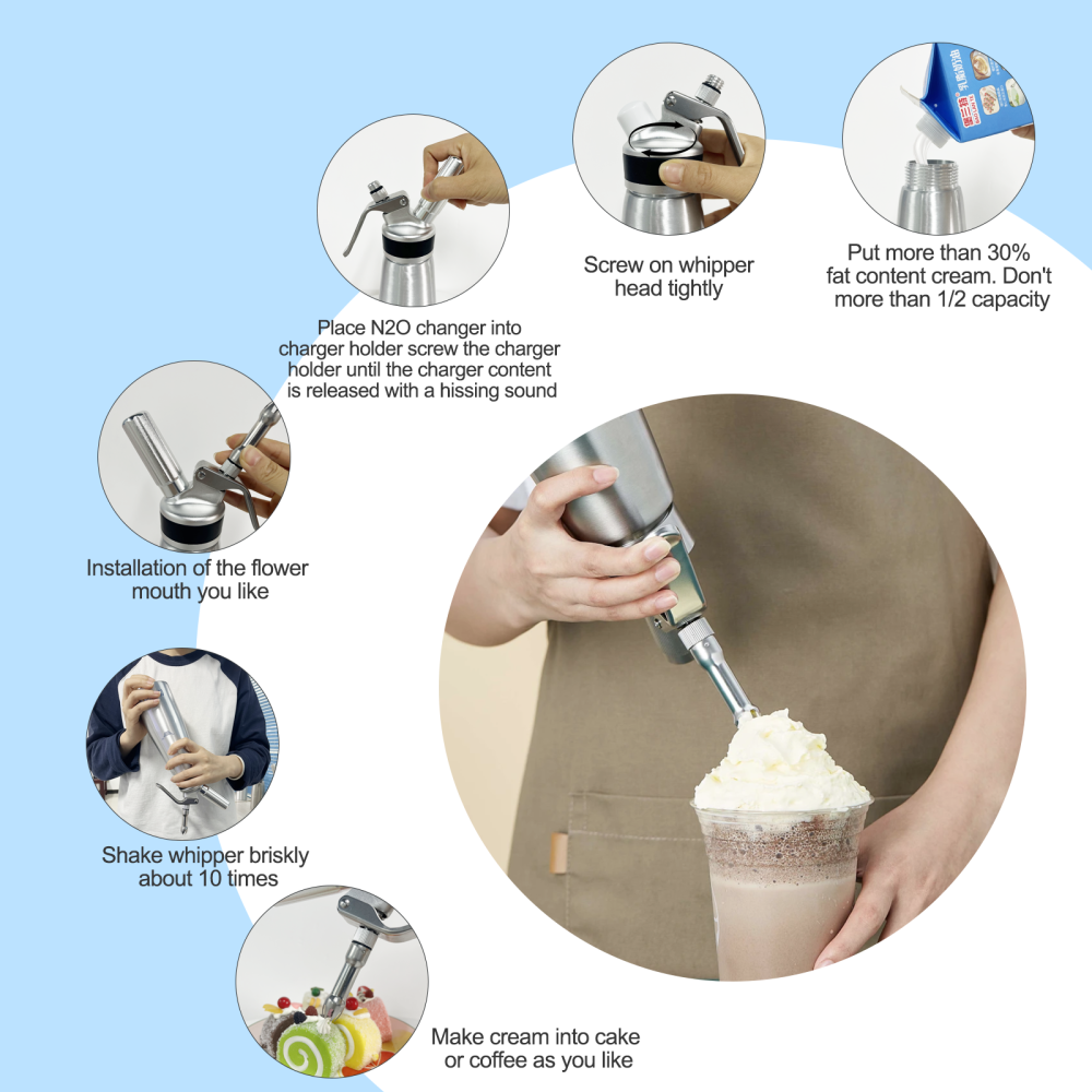 Whipped Cream Dispenser Stainless Steel,500mL