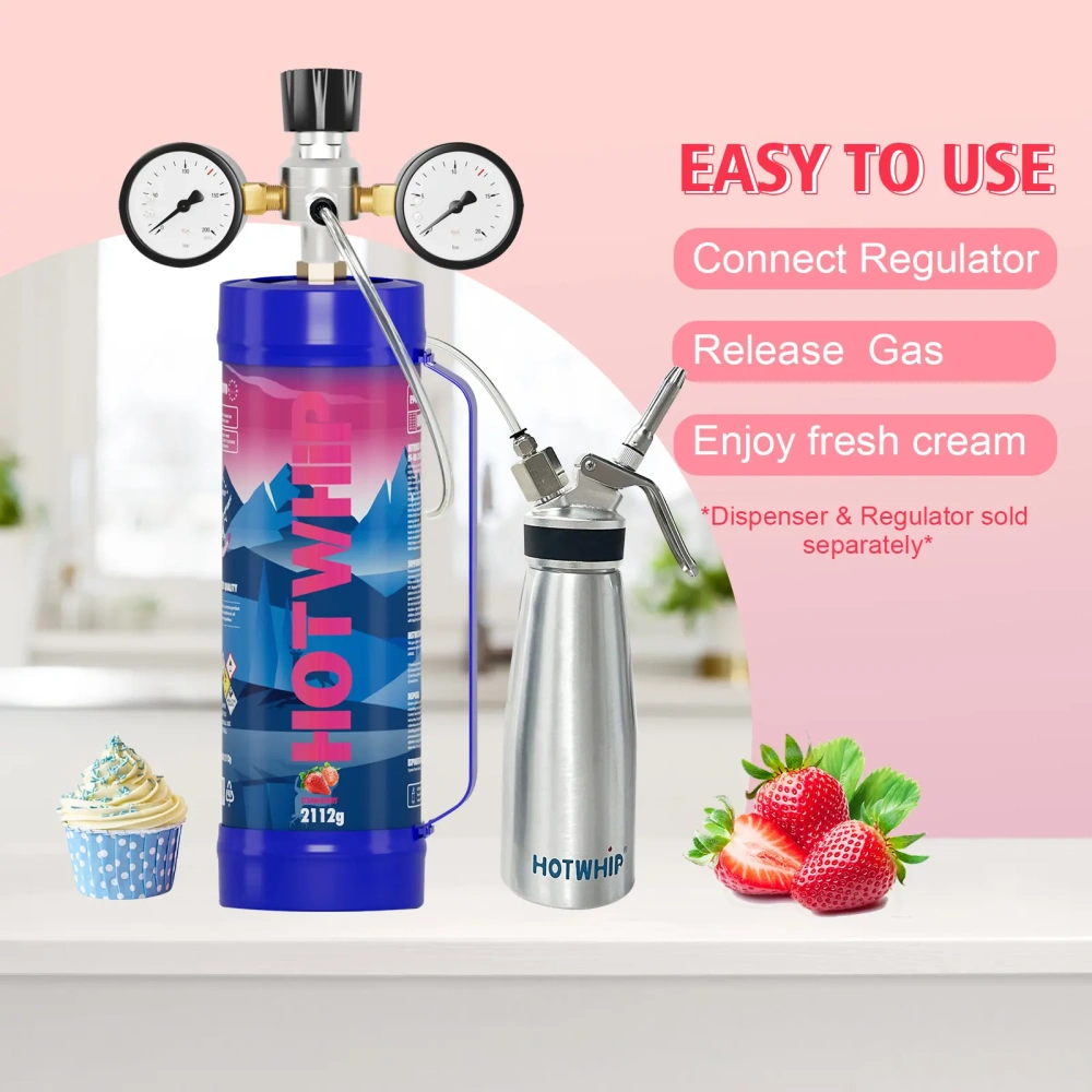 Whipped Cream Charger Food Grade 3.3L Tank - Strawberry Flavor