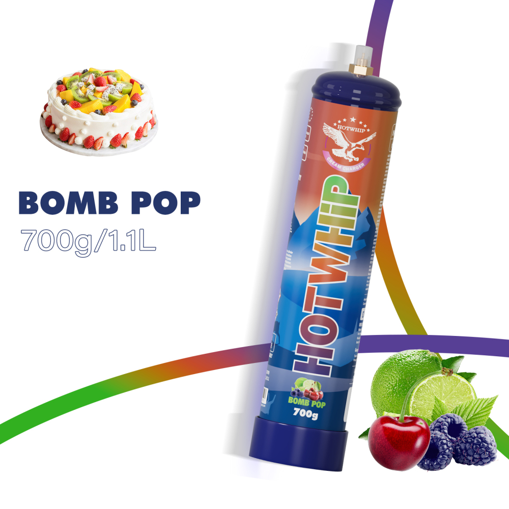 Hotwhip 1.1L/700g Bomb Pop Flavored Cream Charger - Nitrous Oxide for Whipped Cream