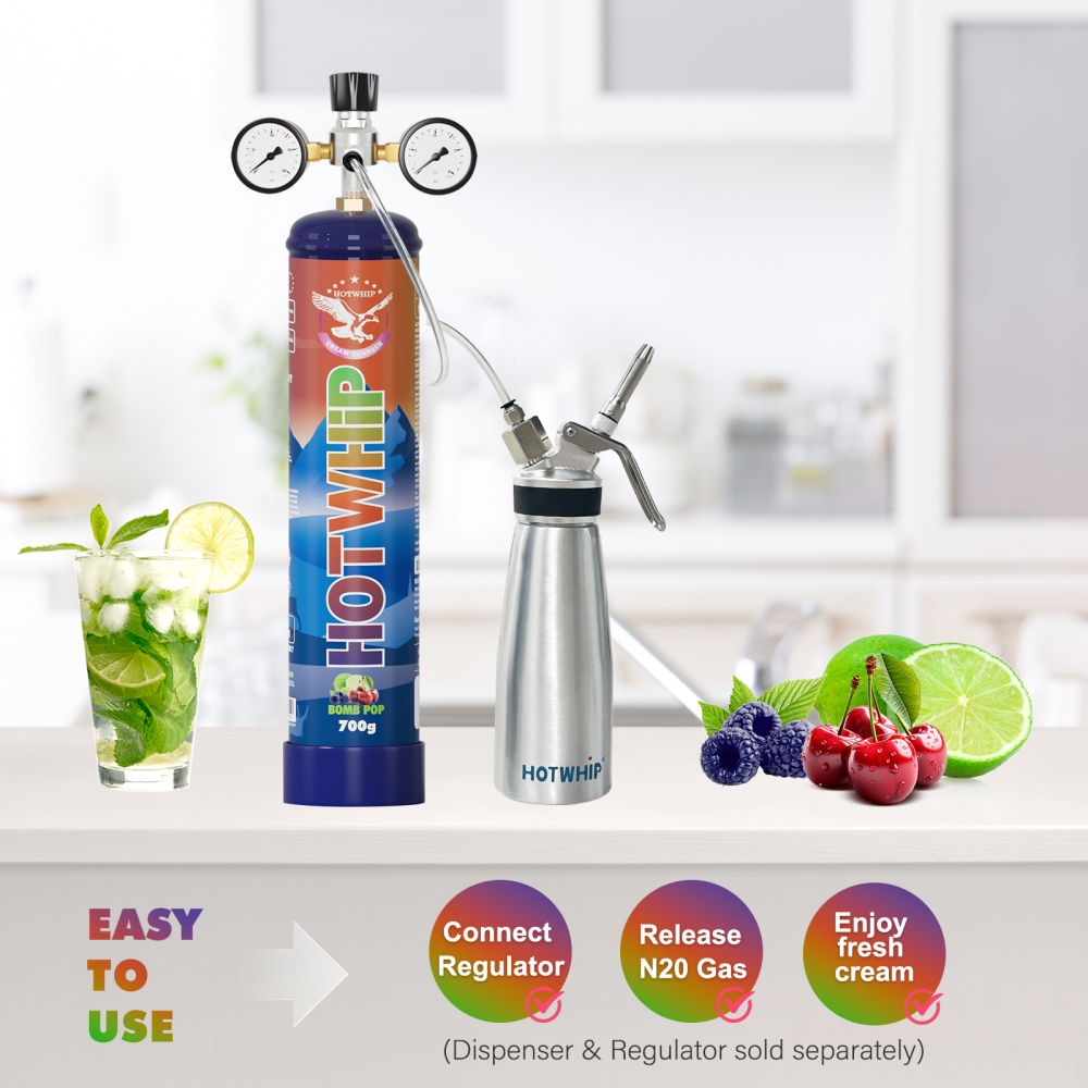 Hotwhip 1.1L/700g Bomb Pop Flavored Cream Charger - Nitrous Oxide for Whipped Cream