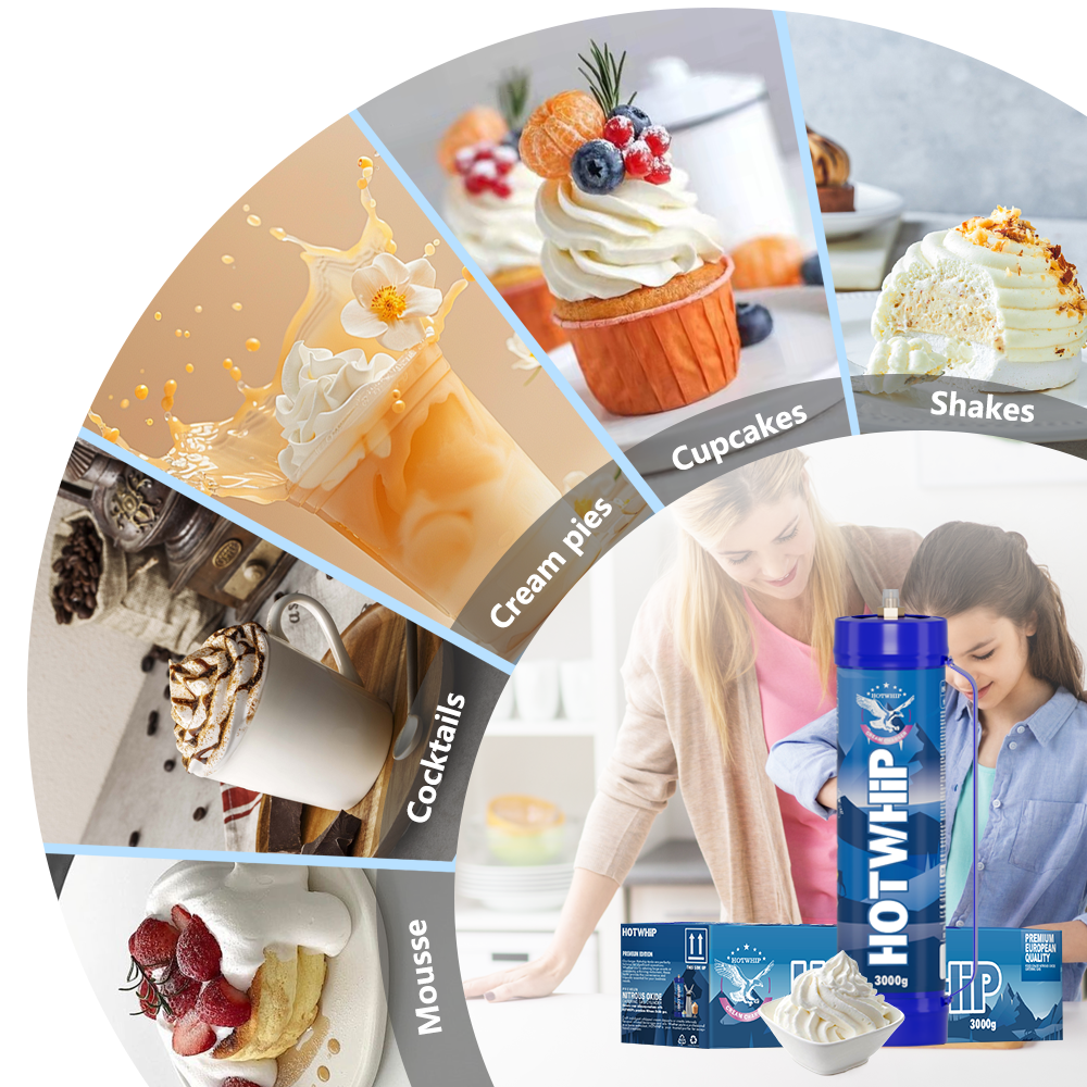 Hotwhip 4.5L/3000g Original Flavor Cream Charger - Nitrous Oxide for Perfect Whipped Cream