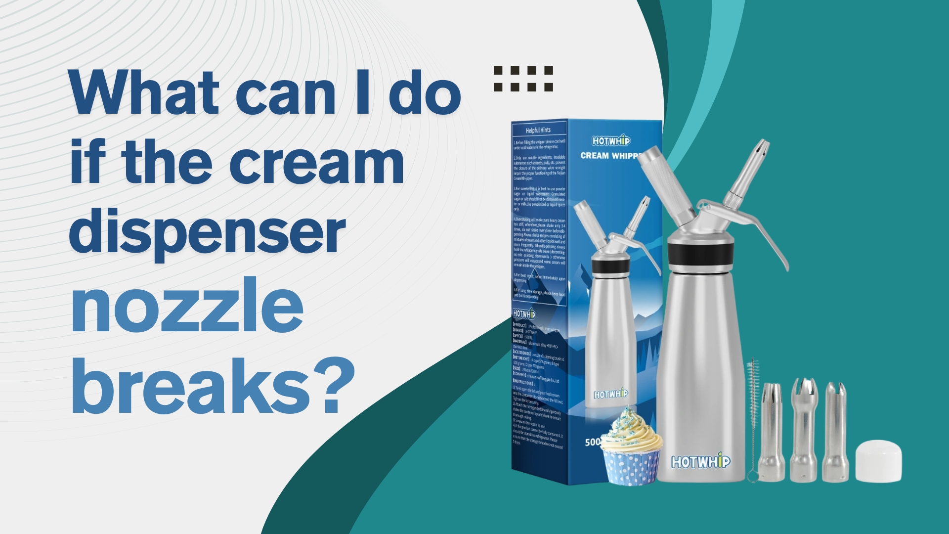 What can I do if the cream dispenser nozzle breaks