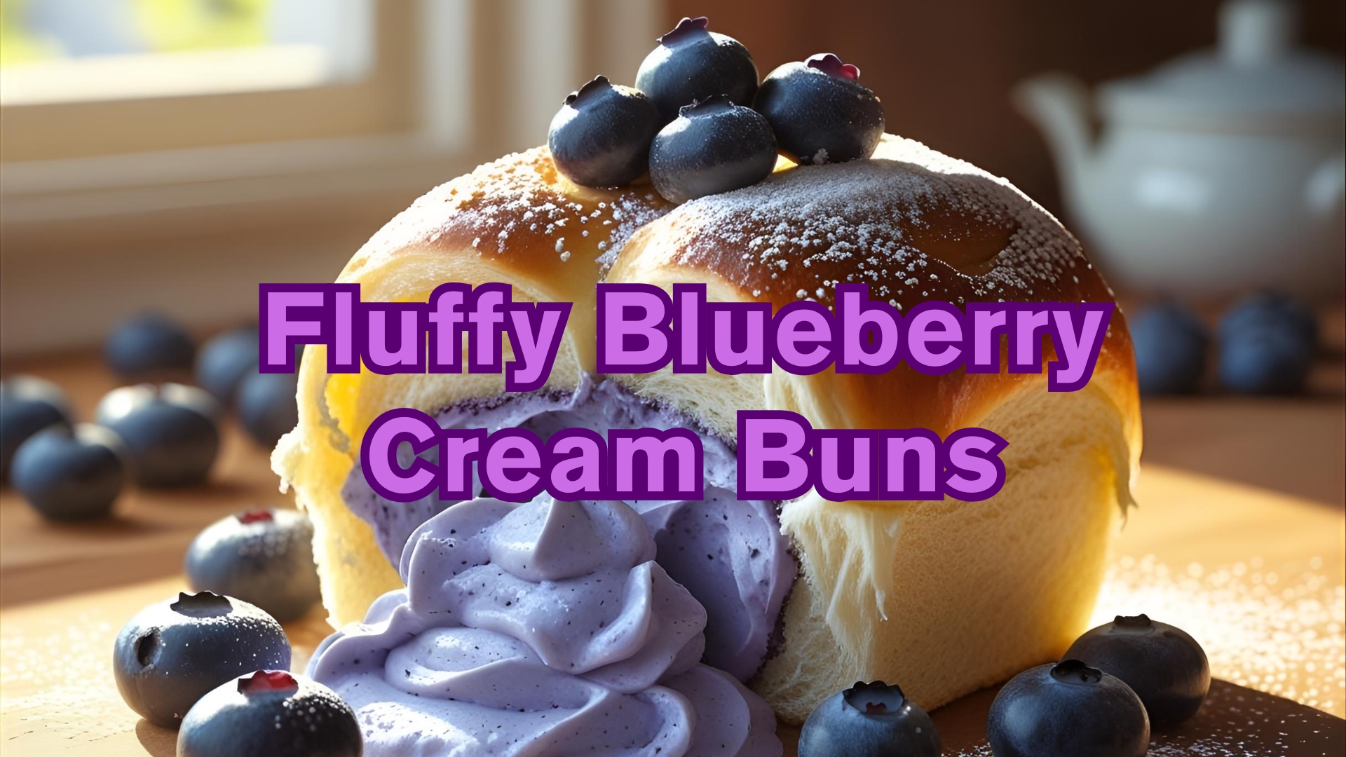 Fluffy Blueberry Cream Buns