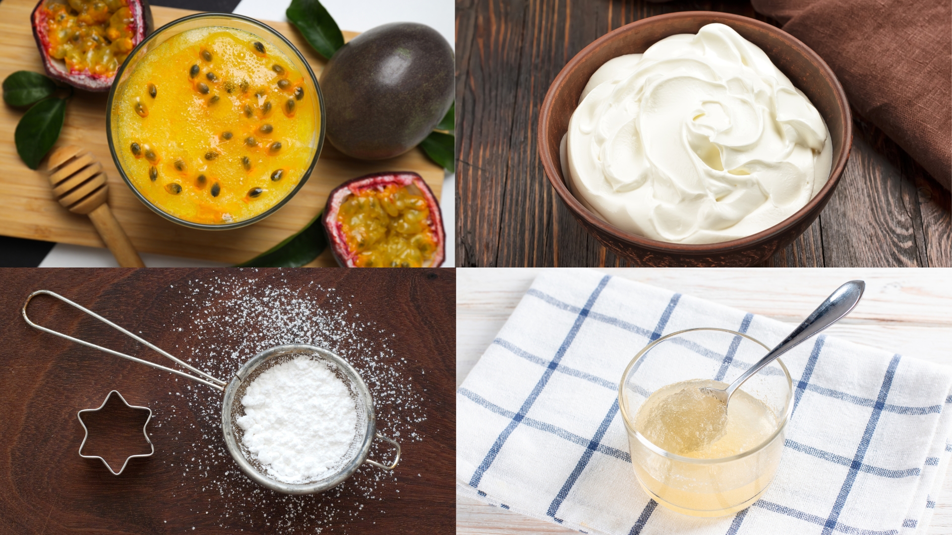 Ingredient of passion fruit mousse