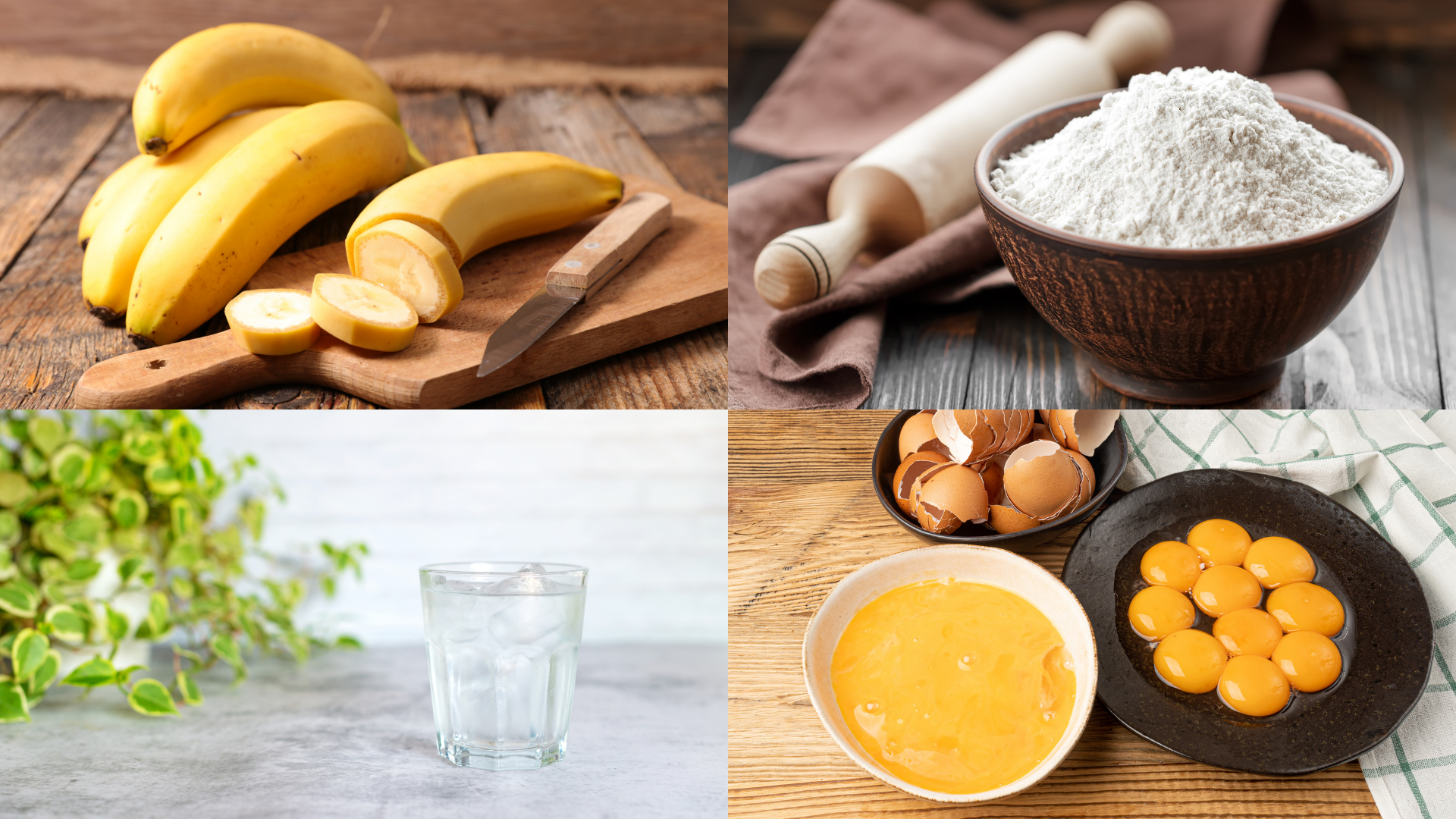 Ingredients for banana pie